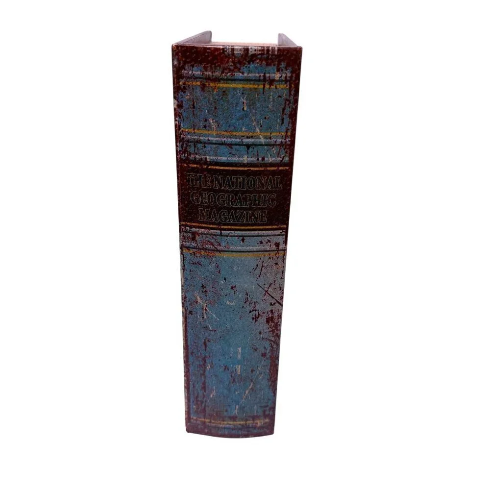 National Geographic Storage Book Boxes Set of Two Bookshelf Coffee Table Decor